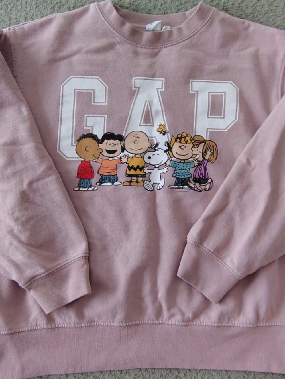 Kids GAP x Peanuts Pink Crewneck Sweatshirt